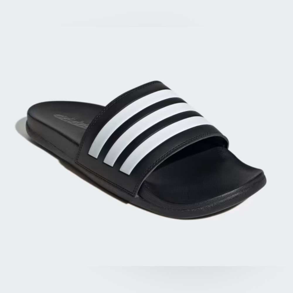 Adidas Adilette Comfort Slides Black/White Mens 5/Women's 6 NIB